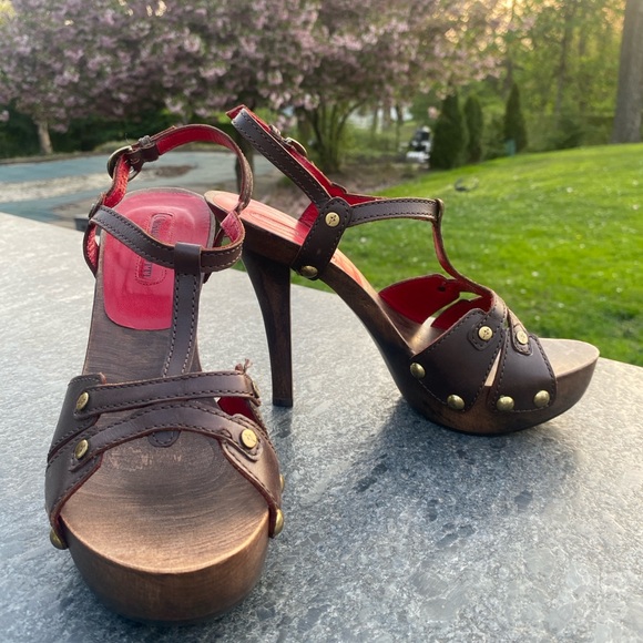 Cesare Pacotti brown wooden sandals - Picture 2 of 6